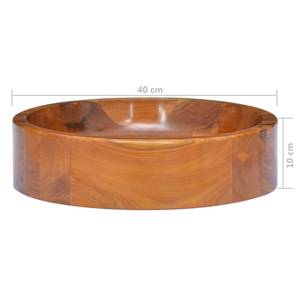 Waschbecken Massivholz Teak Φ40x10 cm