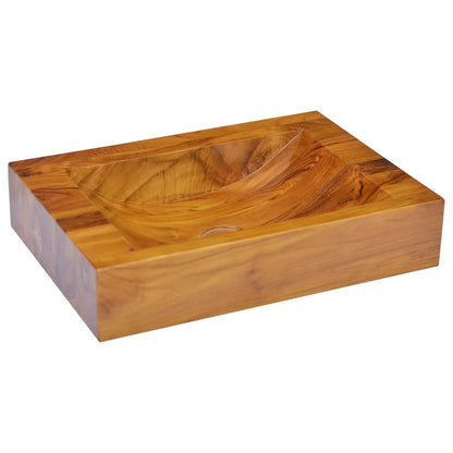 Waschbecken Massivholz Teak 50x35x10 cm