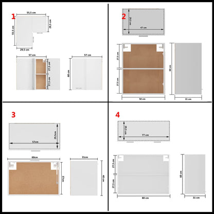 11-tlg. Küchenzeile Weiß Holzwerkstoff