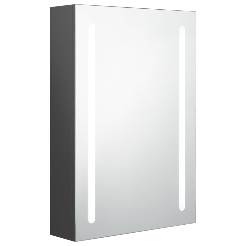 LED-Bad-Spiegelschrank Grau 50x13x70 cm