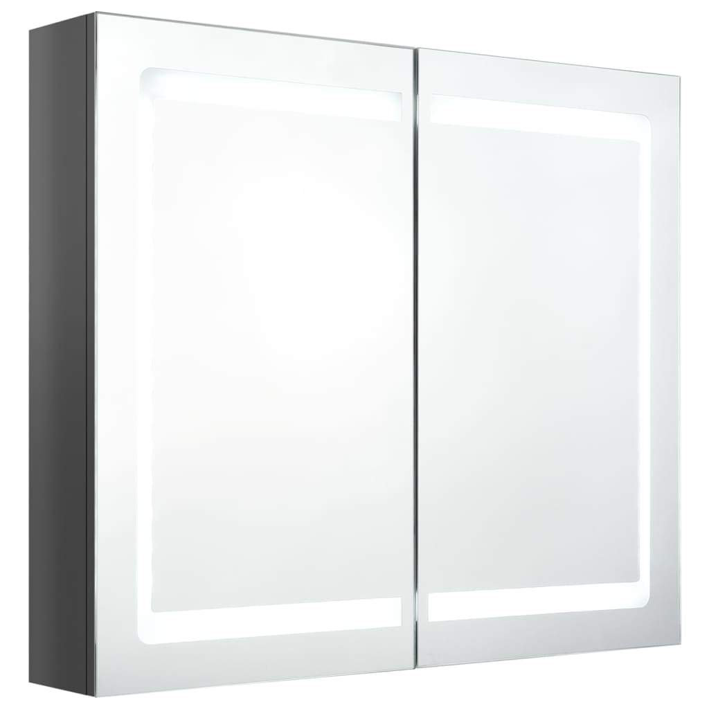 LED-Spiegelschrank fürs Bad Glänzend Grau 80x12x68 cm