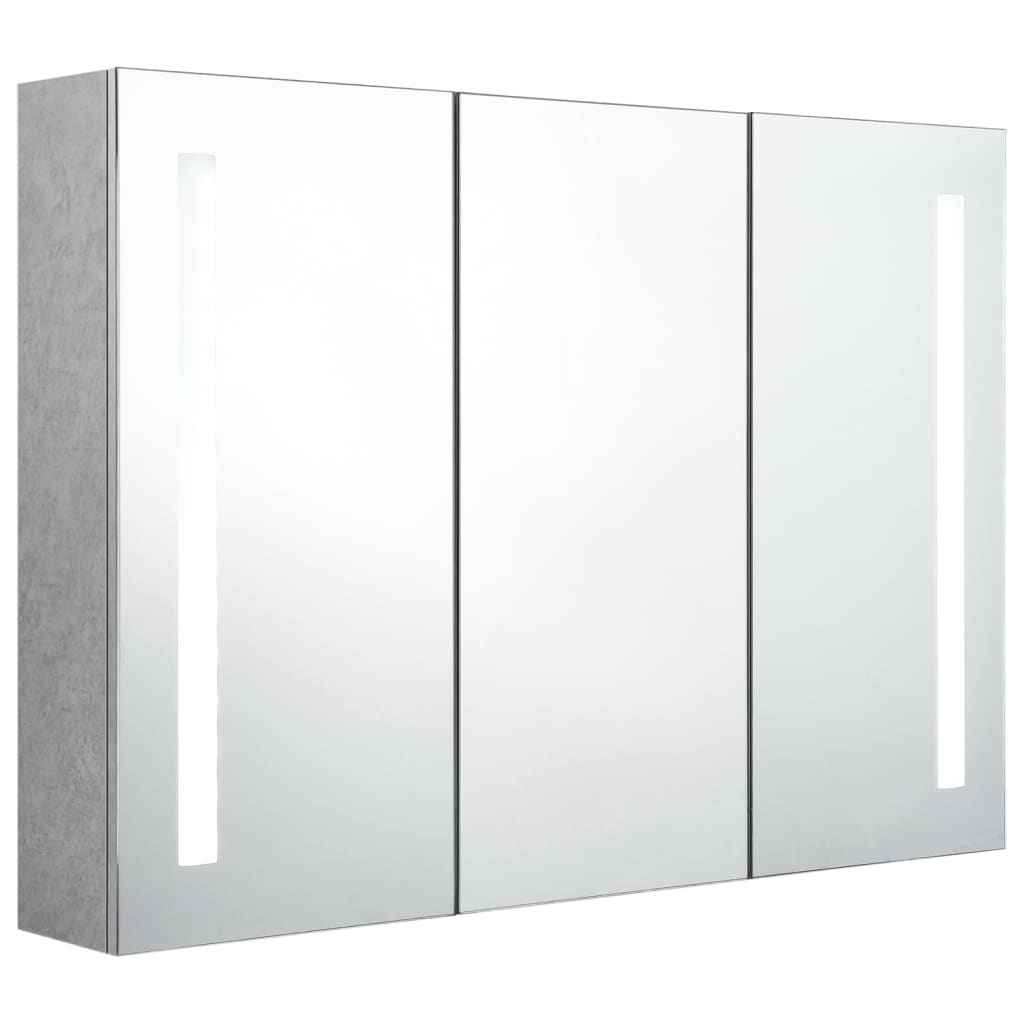 LED-Spiegelschrank fürs Bad Betongrau 89x14x62 cm