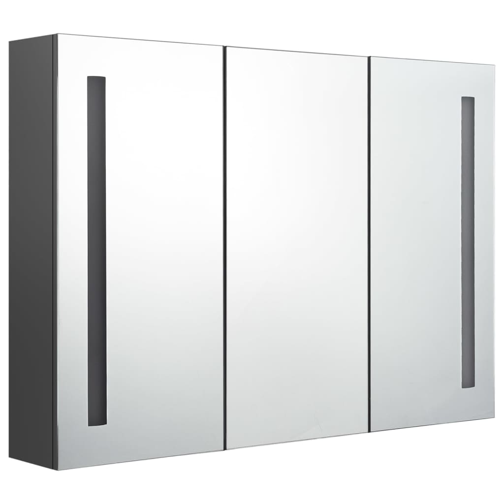 LED-Spiegelschrank fürs Bad 89x14x62 cm Grau