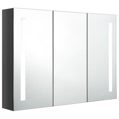 LED-Spiegelschrank fürs Bad 89x14x62 cm Glänzend Grau