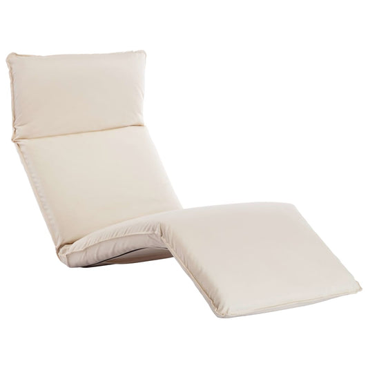 Sun lounger folding Oxford fabric cream white