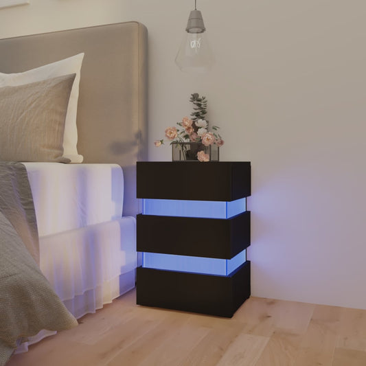 LED-Nachttisch Schwarz 45x35x67 cm Holzwerkstoff