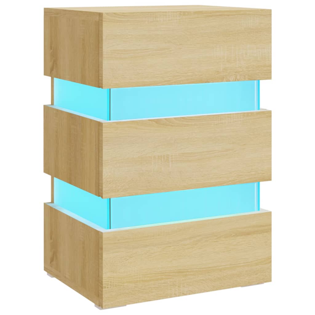 LED-Nachttisch Sonoma-Eiche 45x35x67 cm Holzwerkstoff