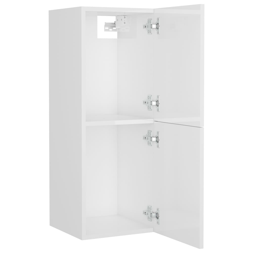 Bathroom furniture set high gloss white wood material