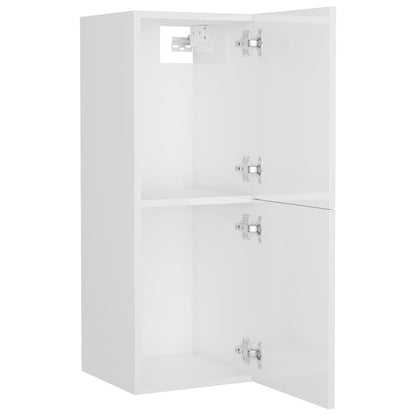 Bathroom furniture set high gloss white wood material