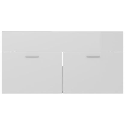 Bathroom furniture set high gloss white wood material