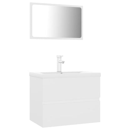 Bathroom furniture set white wood material