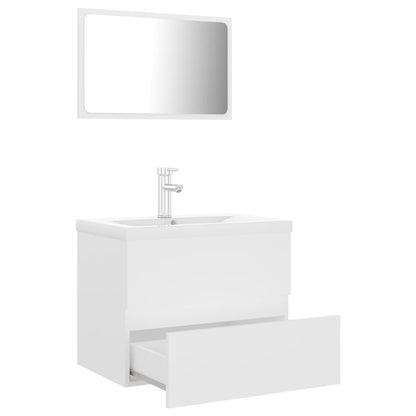 Bathroom furniture set white wood material