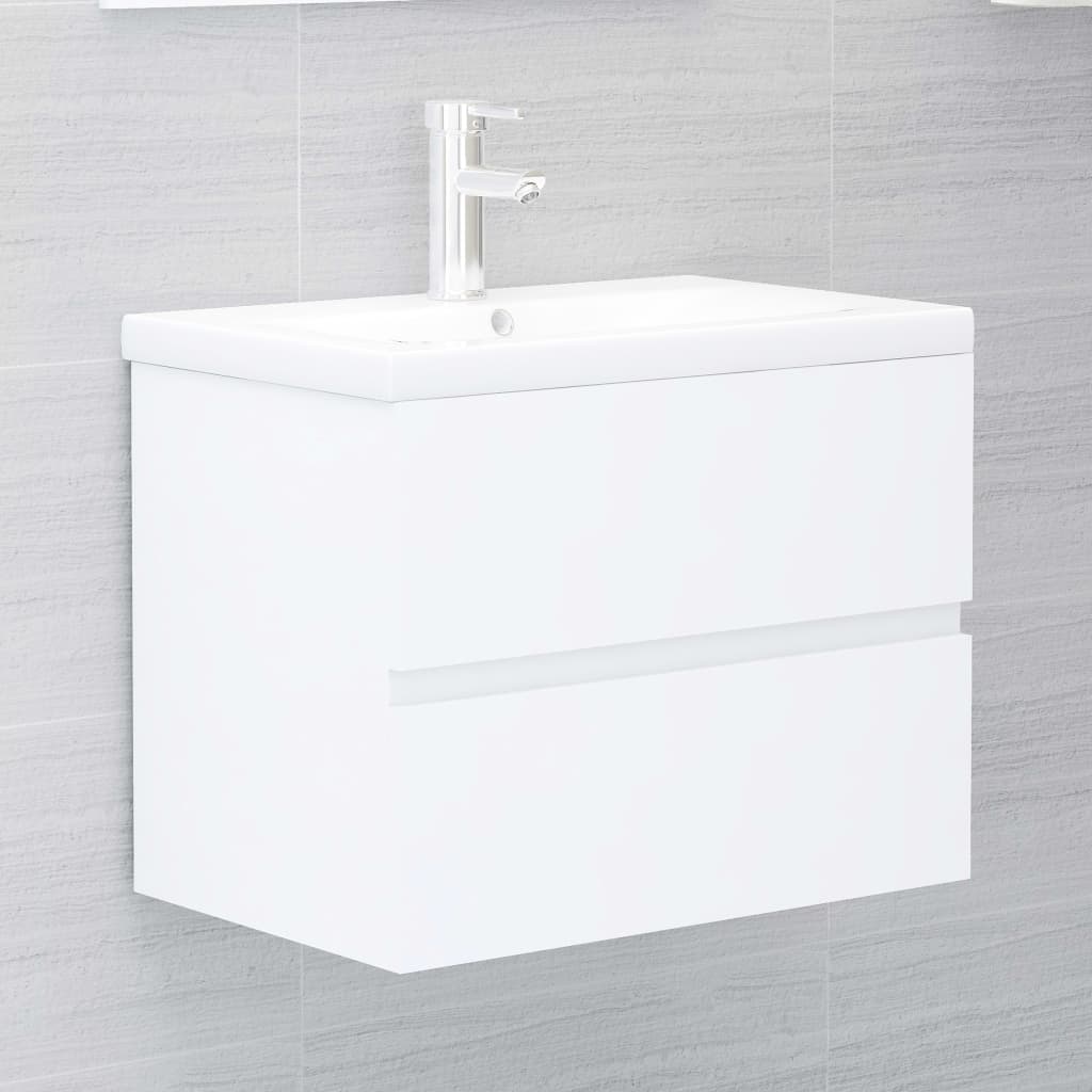 Bathroom furniture set white wood material