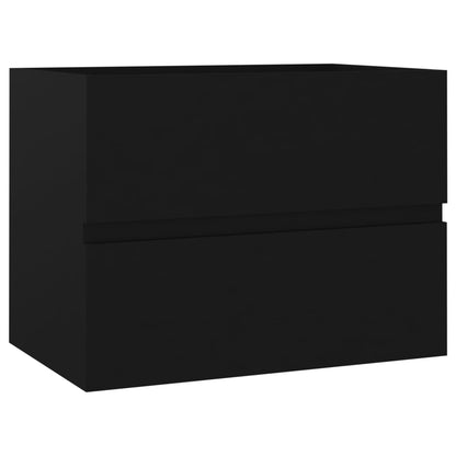 Bathroom furniture set black wood material