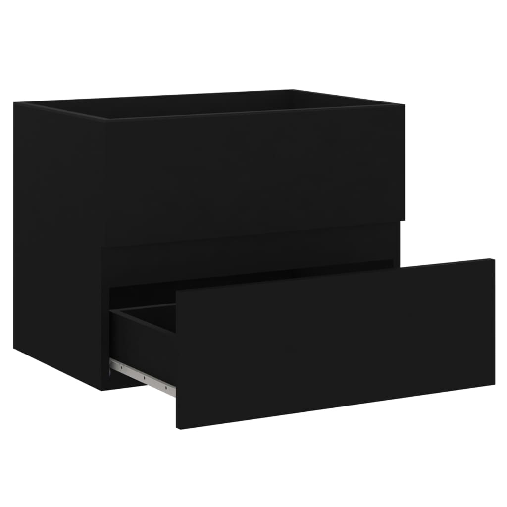 Bathroom furniture set black wood material