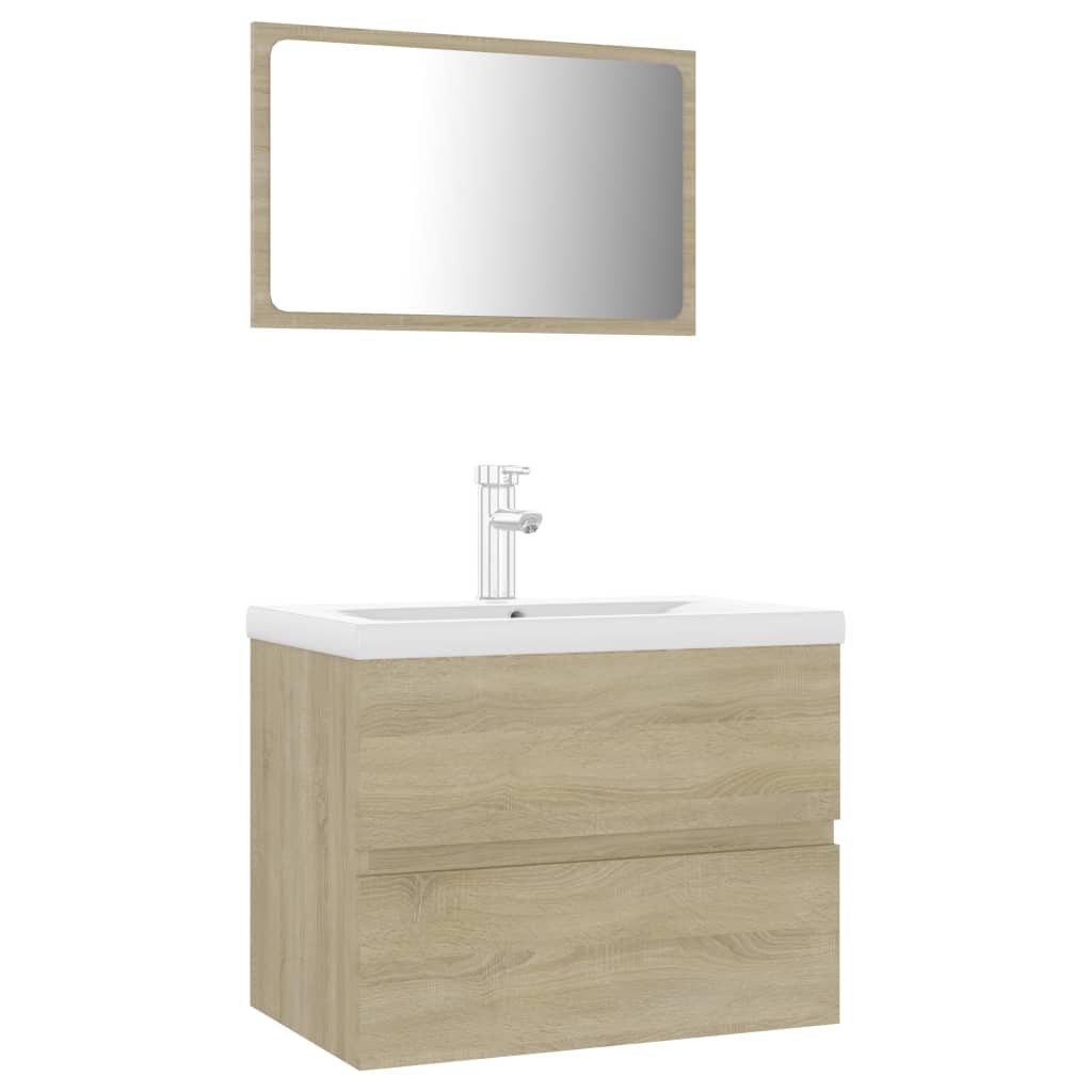 Bathroom furniture set Sonoma oak wood material