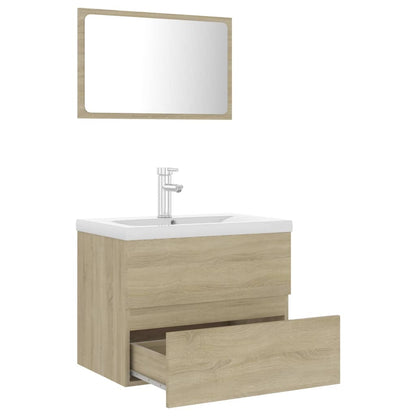 Bathroom furniture set Sonoma oak wood material