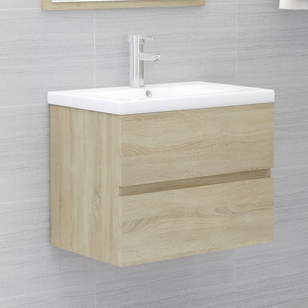 Bathroom furniture set Sonoma oak wood material