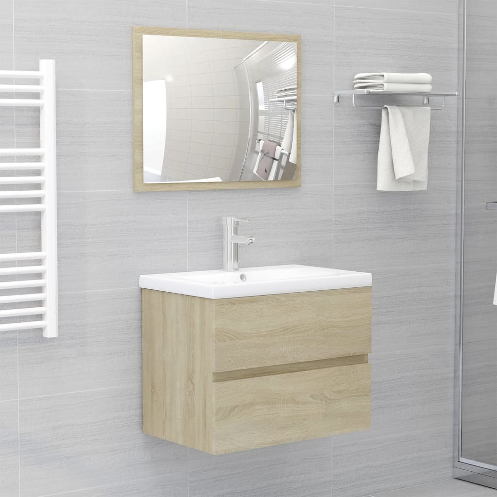 Bathroom furniture set Sonoma oak wood material