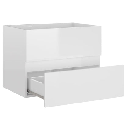 Bathroom furniture set high gloss white wood material