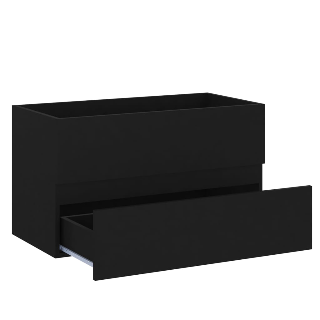 Bathroom furniture set black wood material