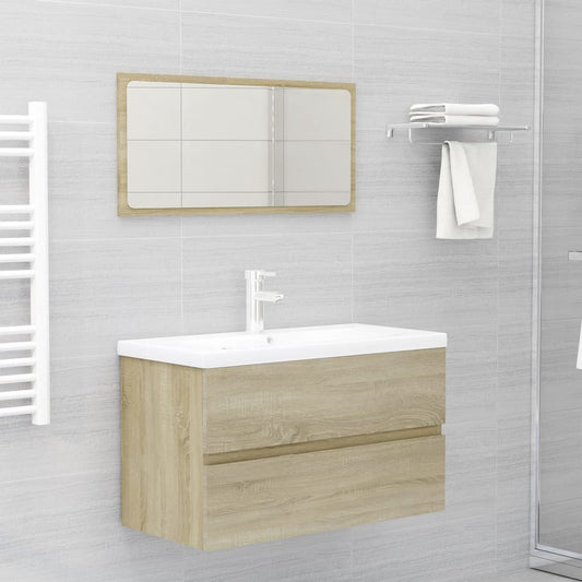 Bathroom furniture set Sonoma oak wood material