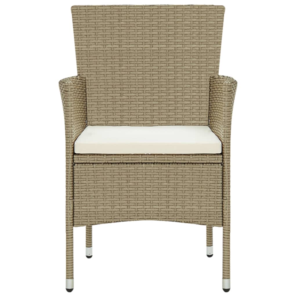 7-tlg. Garten-Essgruppe Poly Rattan Beige