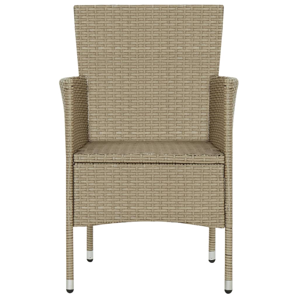 7-tlg. Garten-Essgruppe Poly Rattan Beige