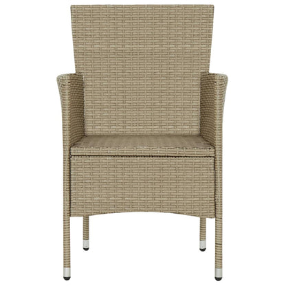 7-tlg. Garten-Essgruppe Poly Rattan Beige