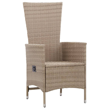 7-tlg. Garten-Essgruppe Poly Rattan Beige