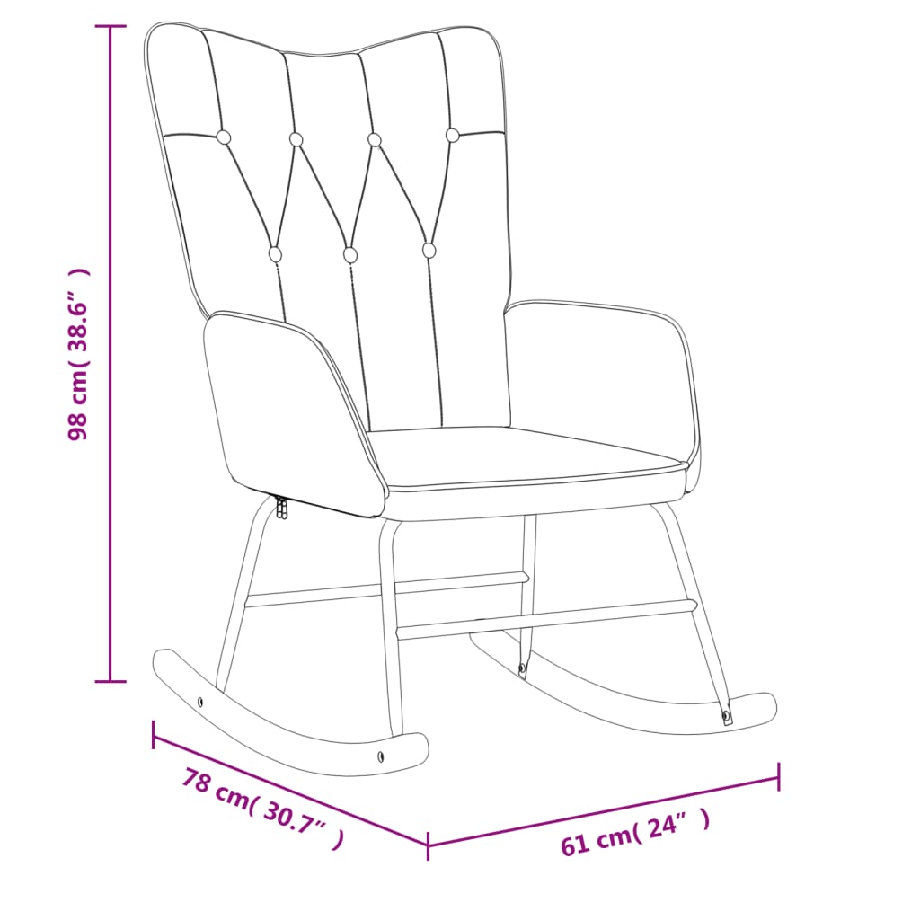 Rocking chair green fabric