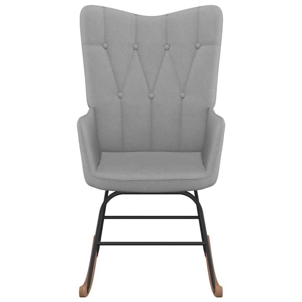 Rocking chair with stool light grey fabric