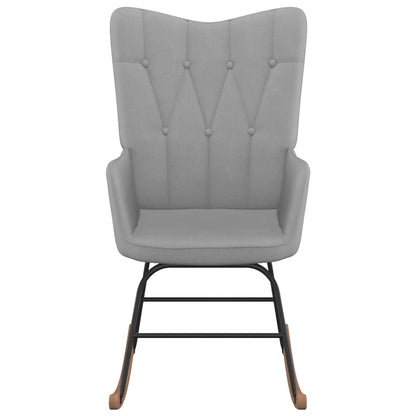 Rocking chair with stool light grey fabric