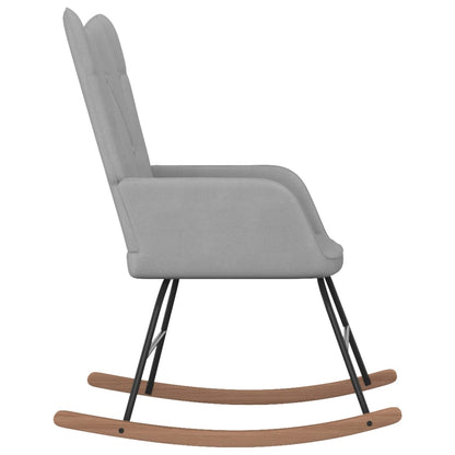 Rocking chair with stool light grey fabric