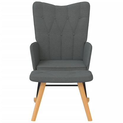 Rocking chair with stool dark grey fabric