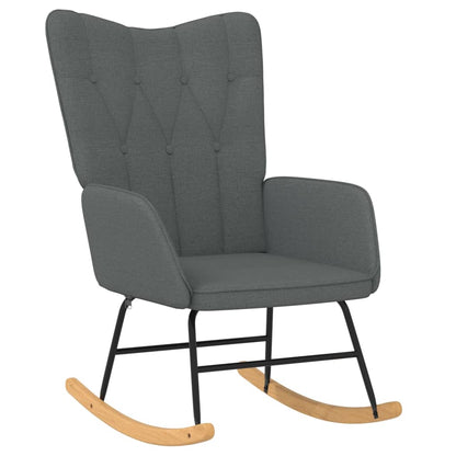 Rocking chair with stool dark grey fabric