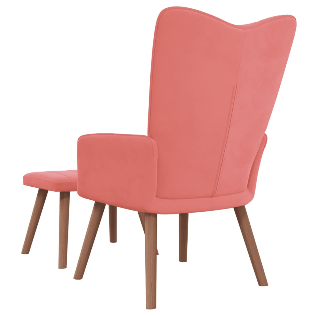 Relaxsessel mit Hocker Rosa Samt