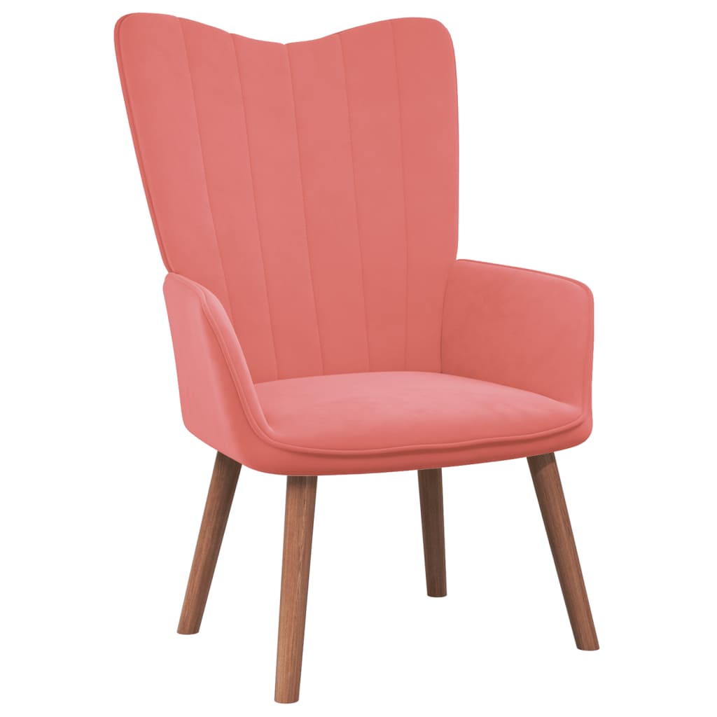 Relaxsessel mit Hocker Rosa Samt