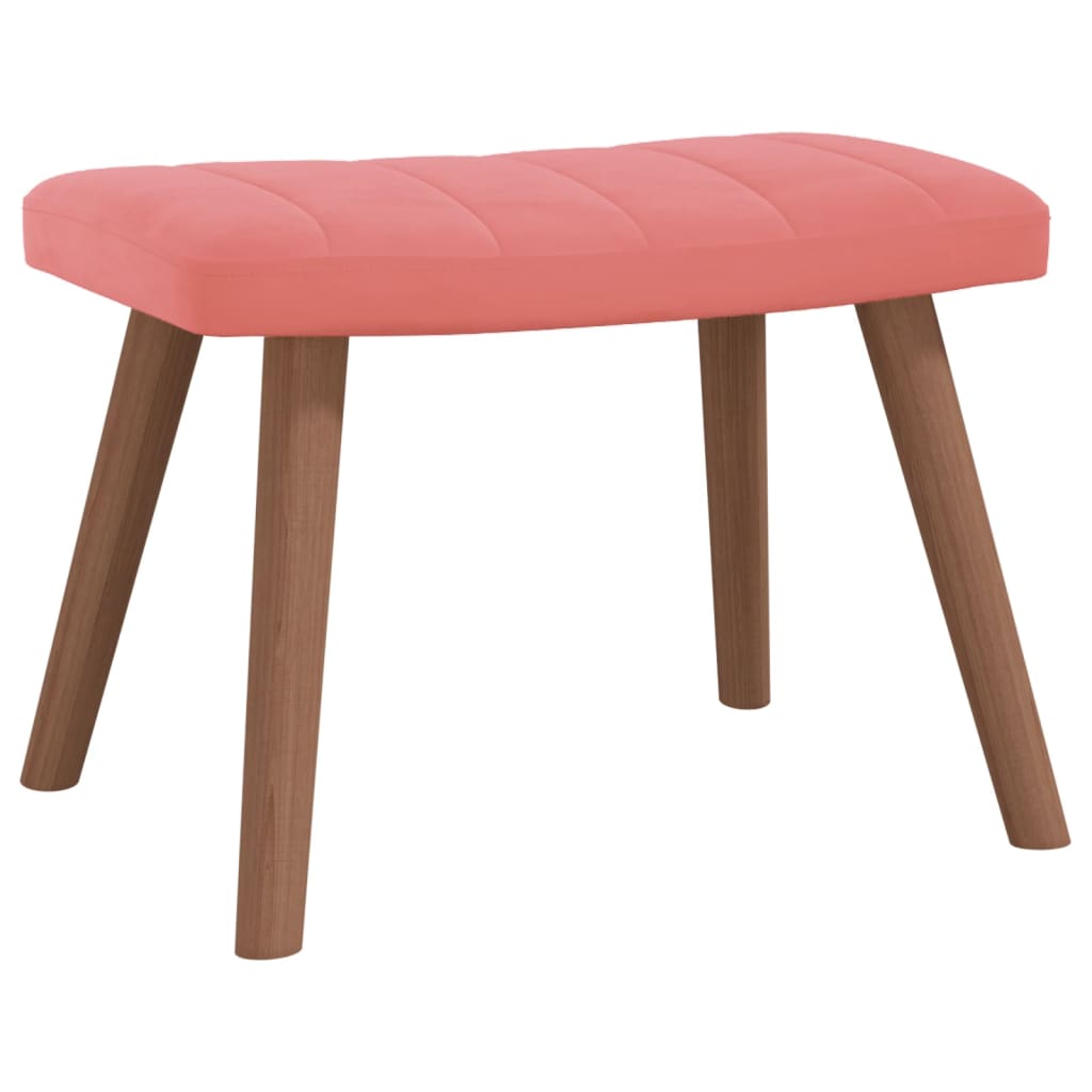 Relaxsessel mit Hocker Rosa Samt