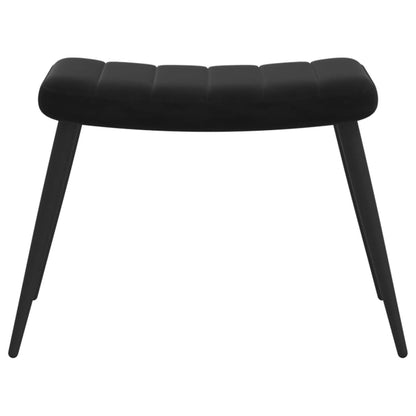 Relaxsessel mit Hocker Schwarz Samt