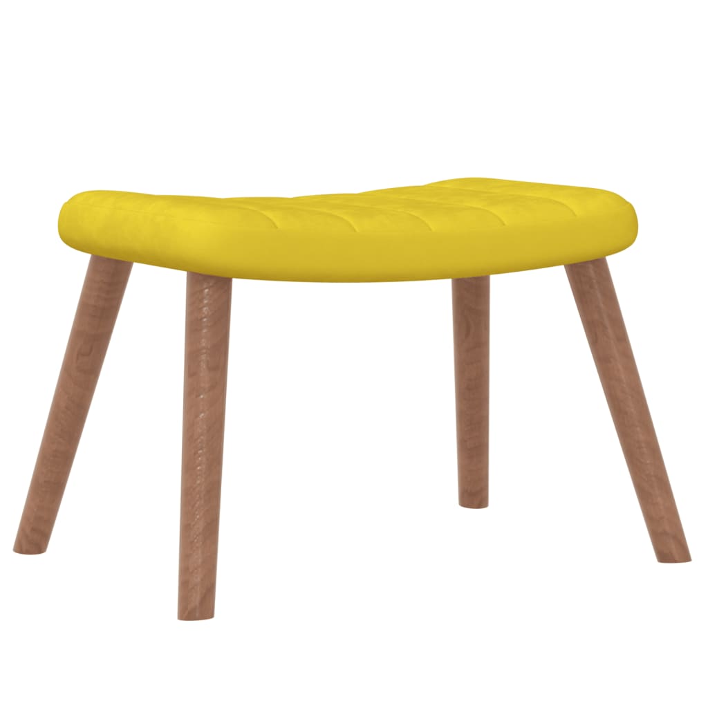 Rocking chair with stool mustard yellow velvet