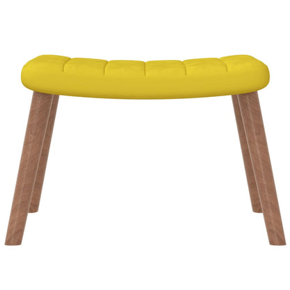 Rocking chair with stool mustard yellow velvet