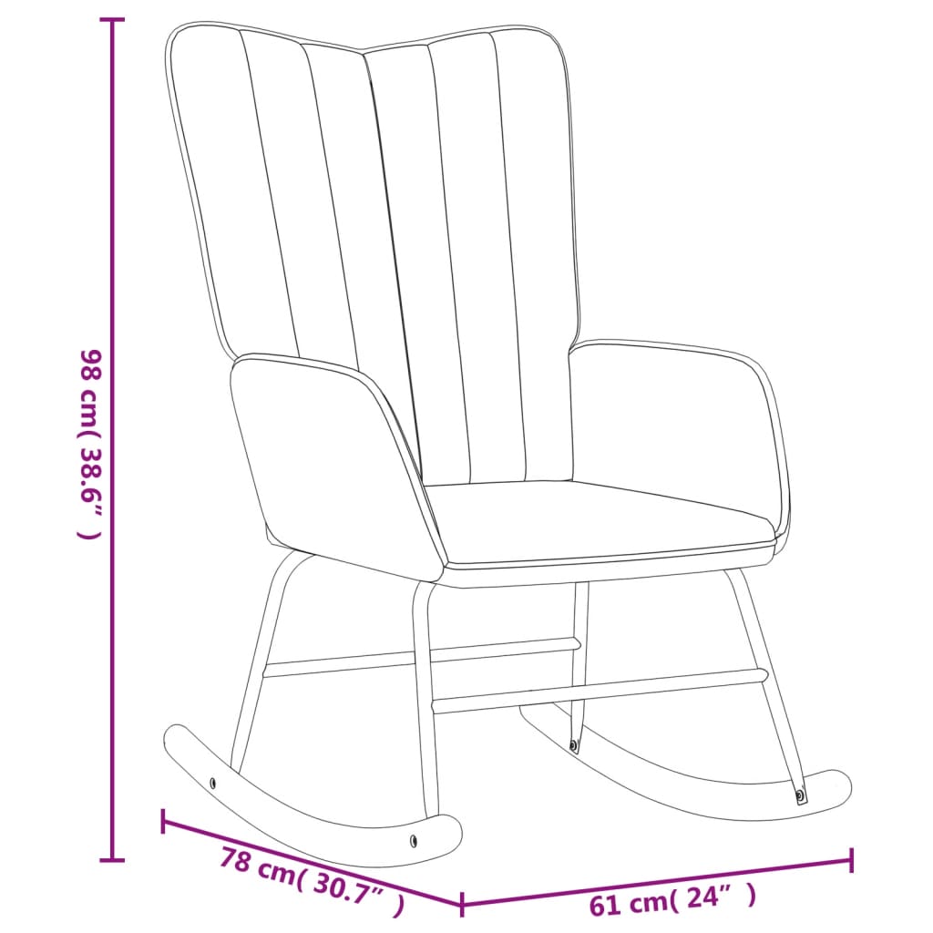 Rocking chair with stool mustard yellow velvet