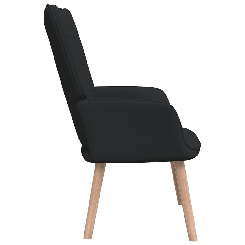 Relaxsessel mit Hocker Schwarz Stoff