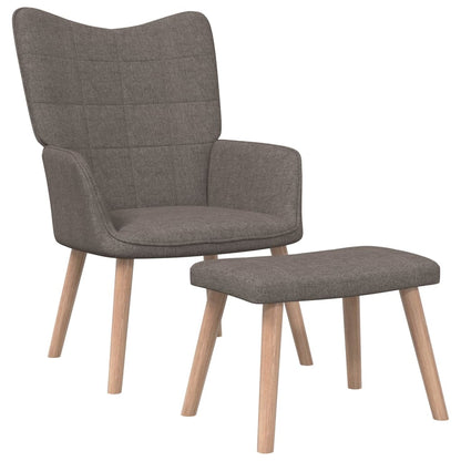 Relaxsessel mit Hocker Taupe Stoff