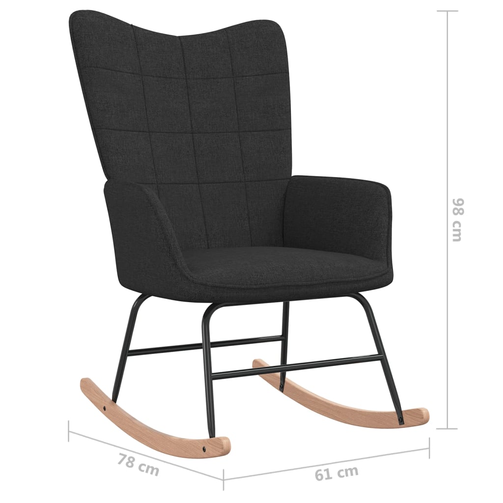 Rocking chair black fabric