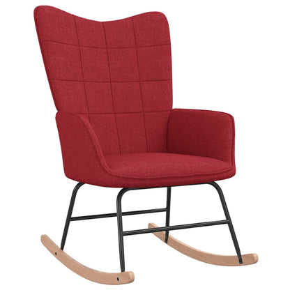 Rocking chair with stool fabric wine red