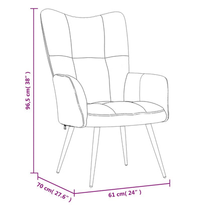 Relaxsessel mit Hocker Dunkelgrau Samt