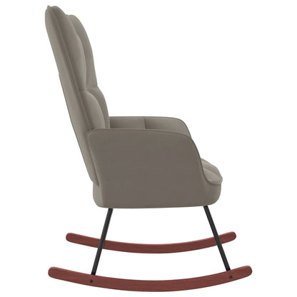 Rocking chair light grey velvet