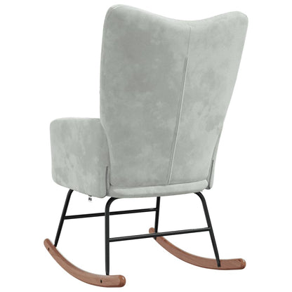 Rocking chair light grey velvet